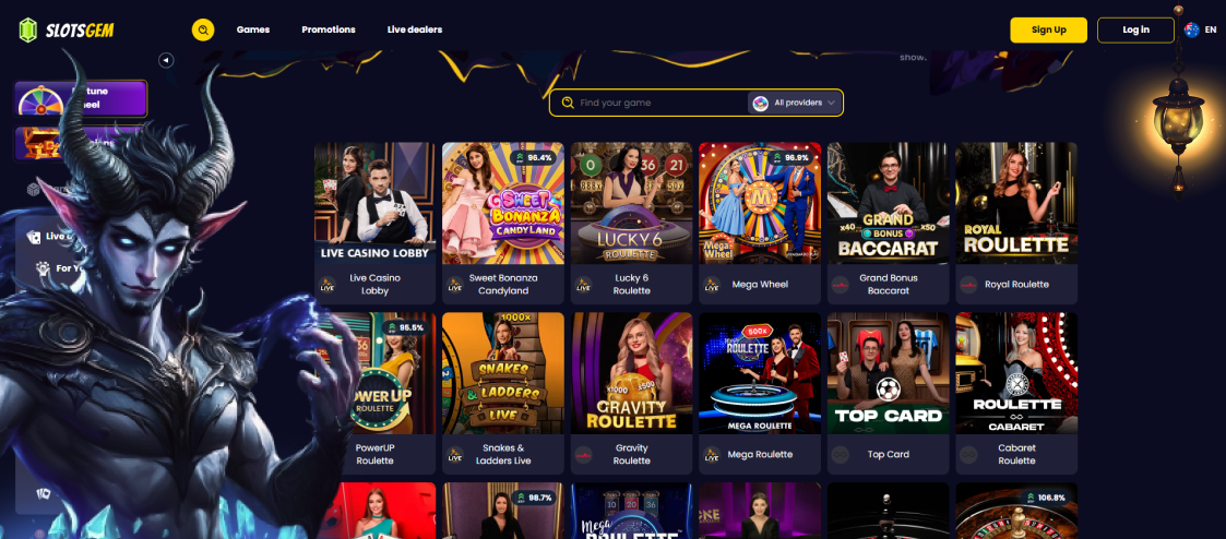 SlotsGem Live Dealers
